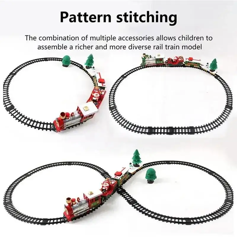Christmas-Themed Electric Steam Track Train and Santa Claus Model Set with Lights and Music, Children's Delightful Present view 5