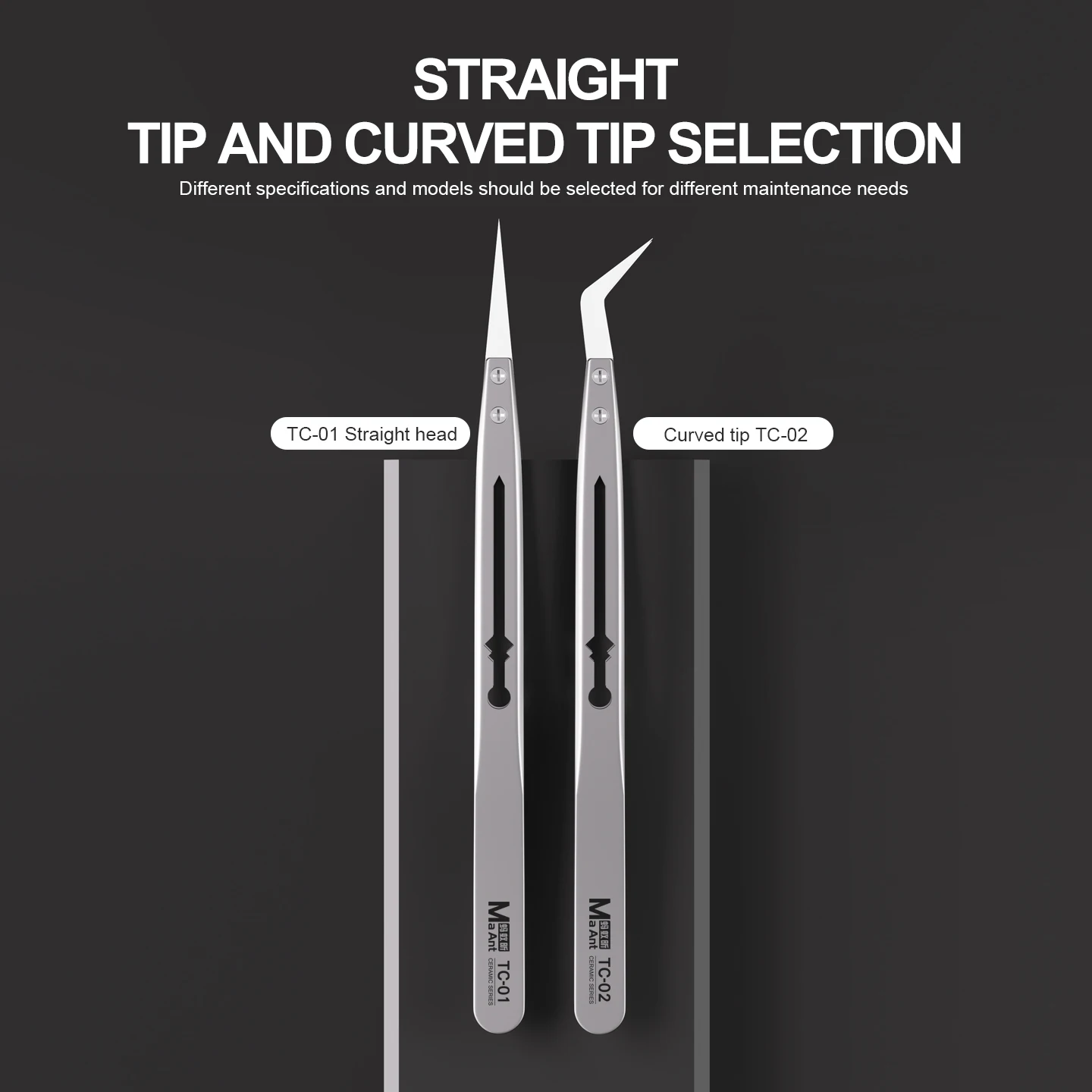MaAnt  TC-01 TC-02 High Precision Insulation Ceramic Anti-magnetic Anti-Static Special Tweezers For Phone Flying Wire Repair
