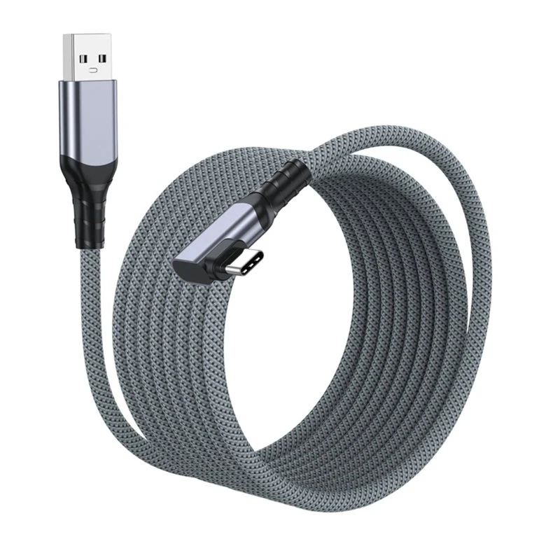 【Y19A】USB A To Type C VR Cable USB C Data Cable Type C VR Link Cable 90 Degree USB3.0 Fast Charging For Oculus Quest 1/2