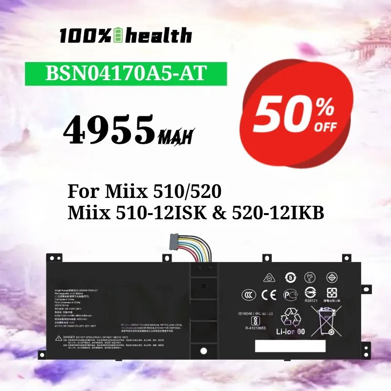

BSNO4170A5-AT 4955mAh Laptop Battery for Lenovo Miix 510/520 Miix 510-121SK Lithium Rechargeable Battery