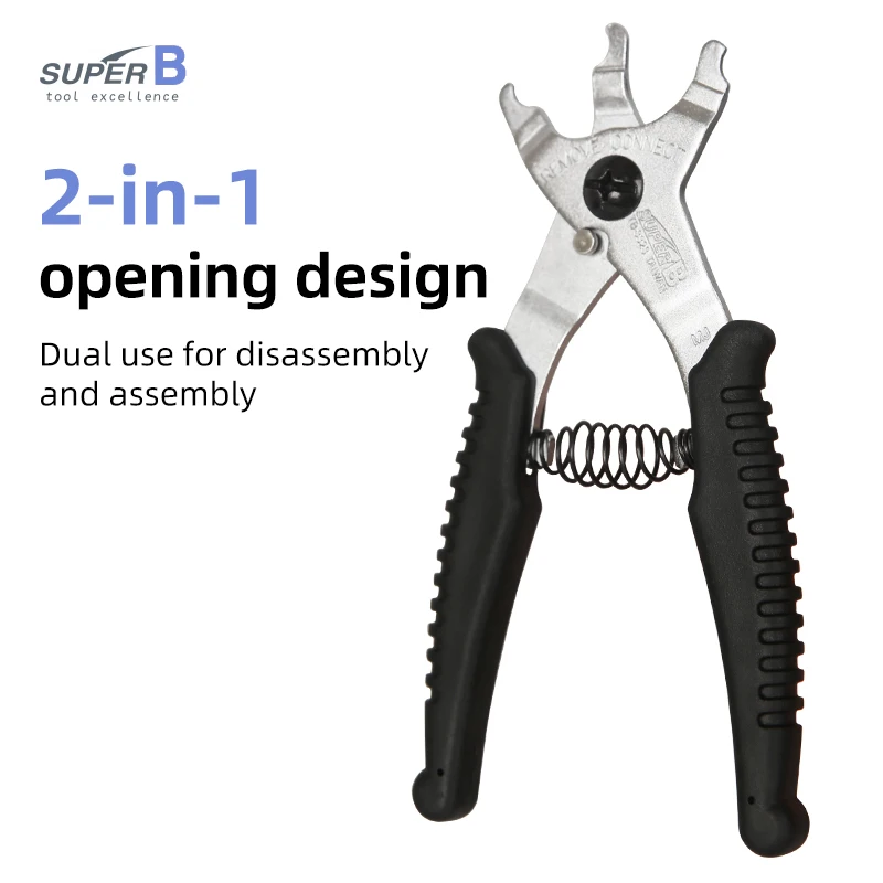 SUPER B TB-3323 Bike Chain Link Pliers Bicycle Quick Removal Install Plier MTB Cycling Chain Buckle Open Close Clamp Repair Tool