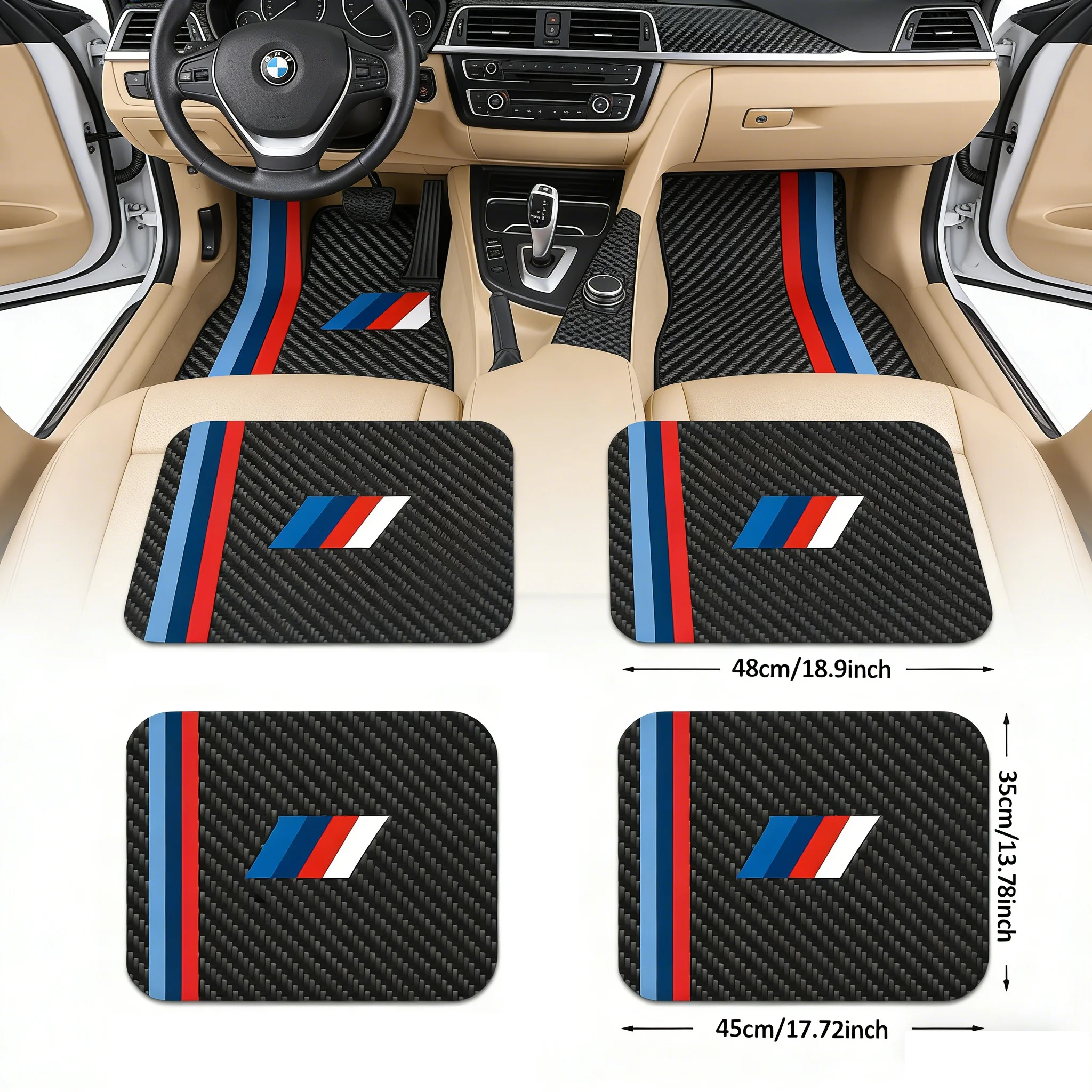 High-quality car floor mats, wear-resistant and durable, versatile black and white design Floor Mat