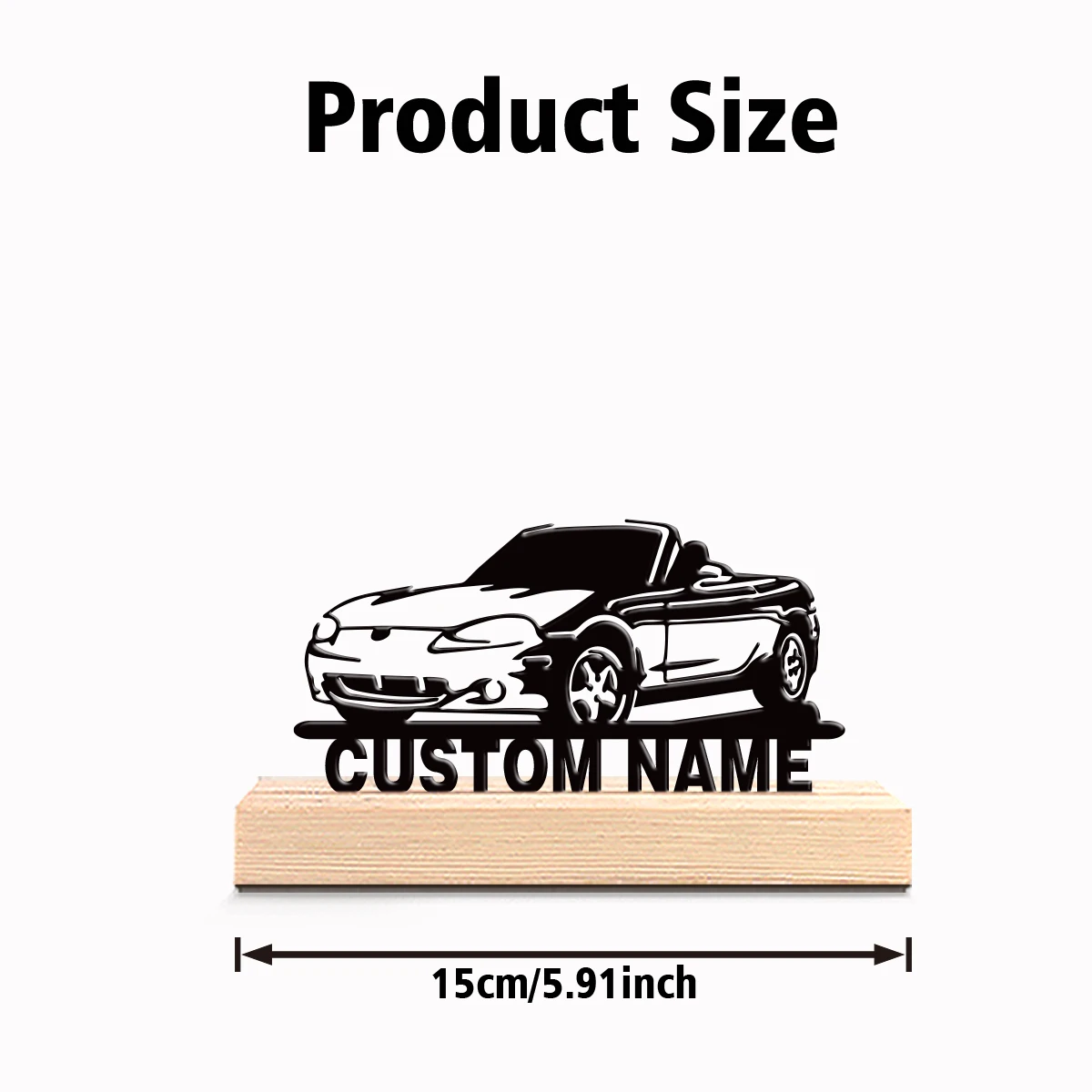 1pc Personalized Custom Sedan Metal Statues With Wooden Base Tabletop Decoration Ideal for Country Kitchens Cottagecore