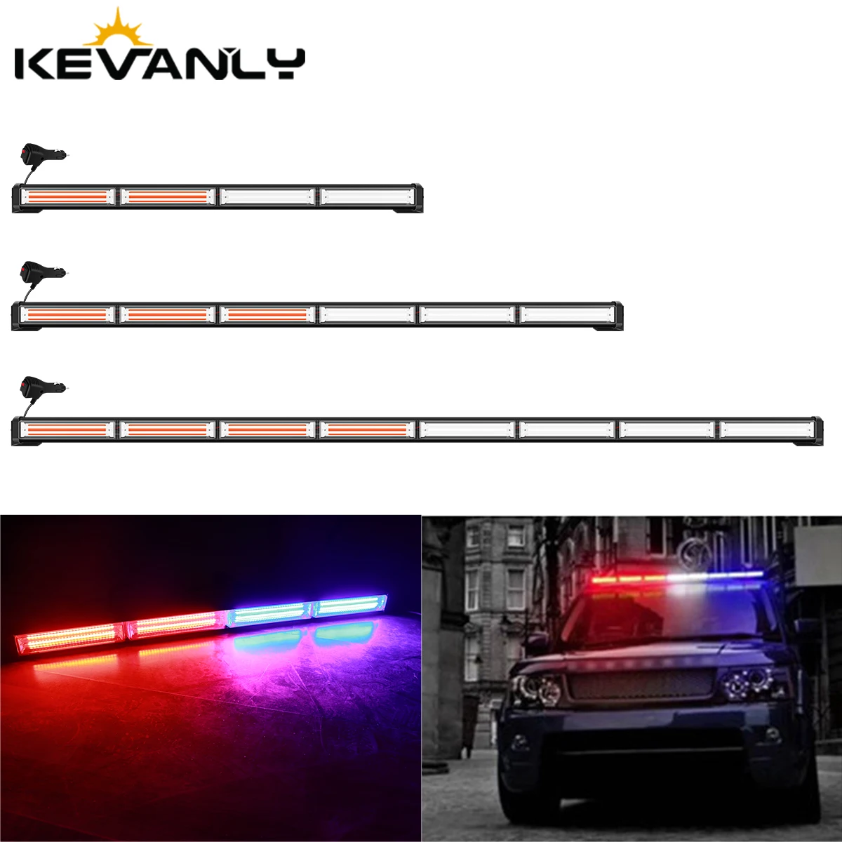 Car Strobe Warning Light Bar Police Flasher Yellow LED COB Police Emergency Flashing Signal Lamp Beacon for Vehicle Safe 12V 24V 