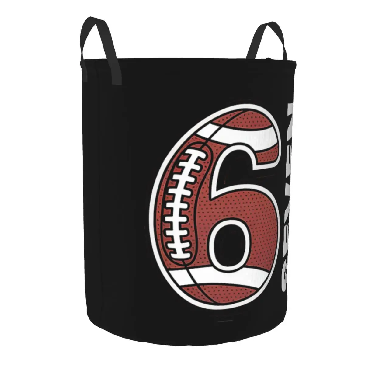 Custom Six Seven 67 Laundry Basket Foldable Rugby Ball Clothes Toy Hamper Storage Bin for
