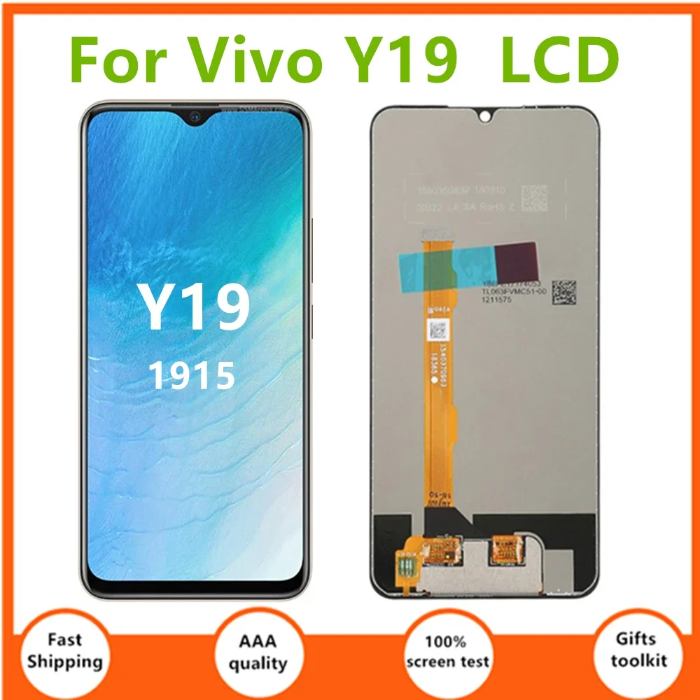 6.53 inches  For Vivo Y19  1915 LCD Display Touch Screen Digitizer Assembly replacement parts