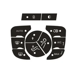 Button Repair Decal Sticker For C4 2014-2018 A/C Control Button Worn Repair Kit Decals Auto Vinyl Black Push Buttons Stickers