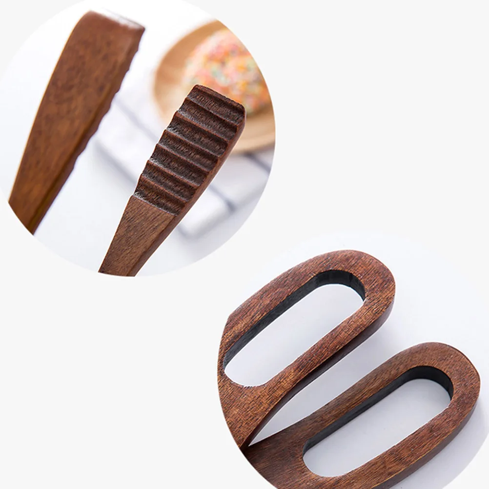

Wooden Bread Clip Scissor Tongs Natural Wood Kitchen Tongs For Toast Fruit Salad Dessert Serving Food Clamp Tool