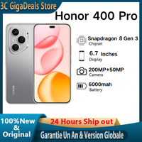 New HONOR 400 Pro Global Version 5G Smartphone 200MP Camera Snapdragon 8 Gen 3 6.7'' AMOLED 100W Wired 50W Wireless