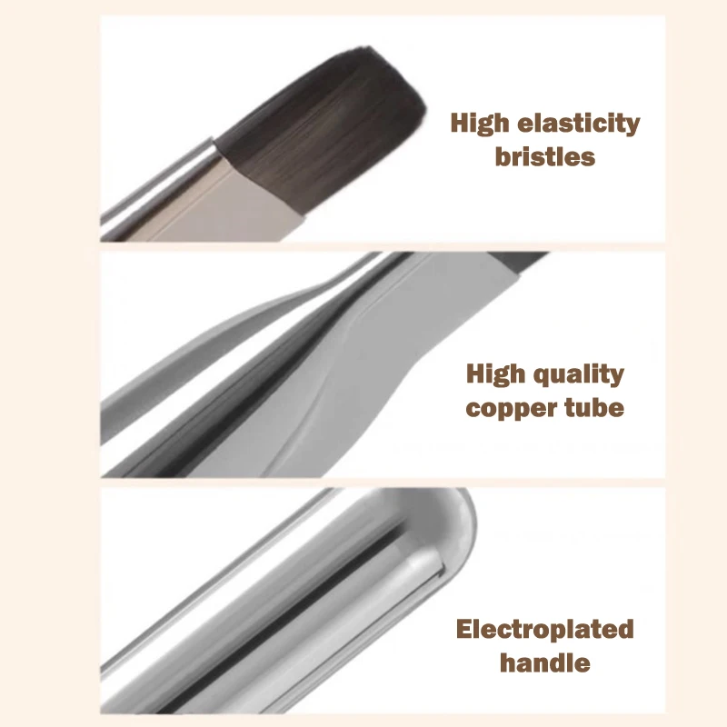 Make-Up Borstel Platte Kop Recht Foundation Licht Geen Spoor Concealer Aluminium Buis Handvat Gezichtsmasker Borstel Make-Up Tools