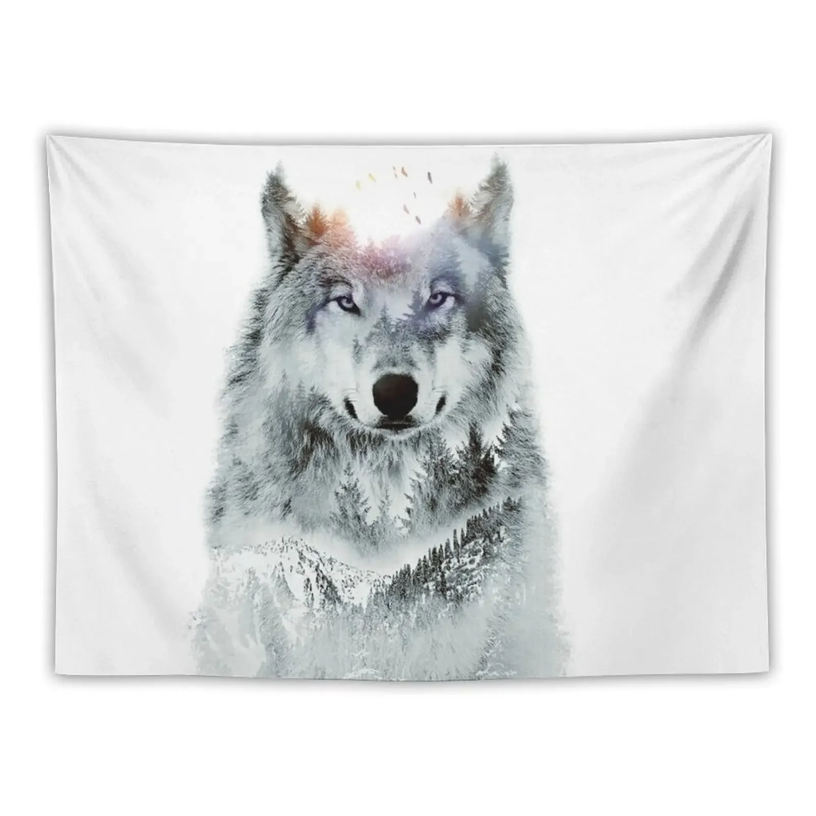 

Double Exposure | Winter Wolf Tapestry Home Decorations Bedroom Decor Aesthetic Aesthetic Decoration Tapestry