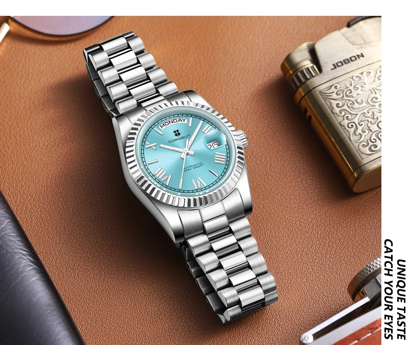 Corgeut Automatic Mechanical Men's Watch - 39/36mm Japanese Movement Sapphire Date (with Magnifier) - Men's Watch Custom Logo