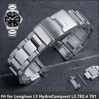 Super Quality Stainless Steel Watchband 19/20/ 22mm For Longines Strap Conquest HydroConquest L3.641 L3.781 L3.841 Fold Buckle