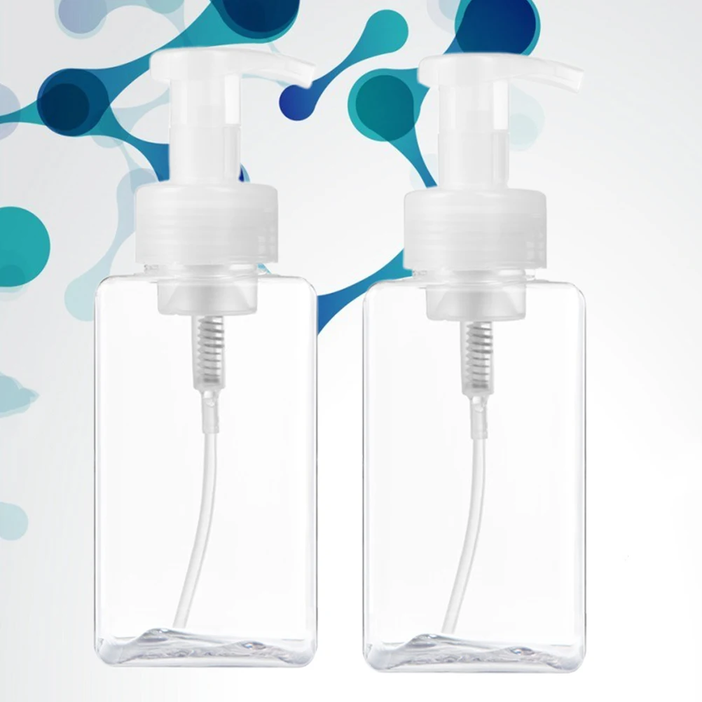 2 pçs garrafa de espuma transparente 650ml bomba imprensa vazio garrafa de sabão líquido recarregável para escritório em casa uso do banheiro subembalagem