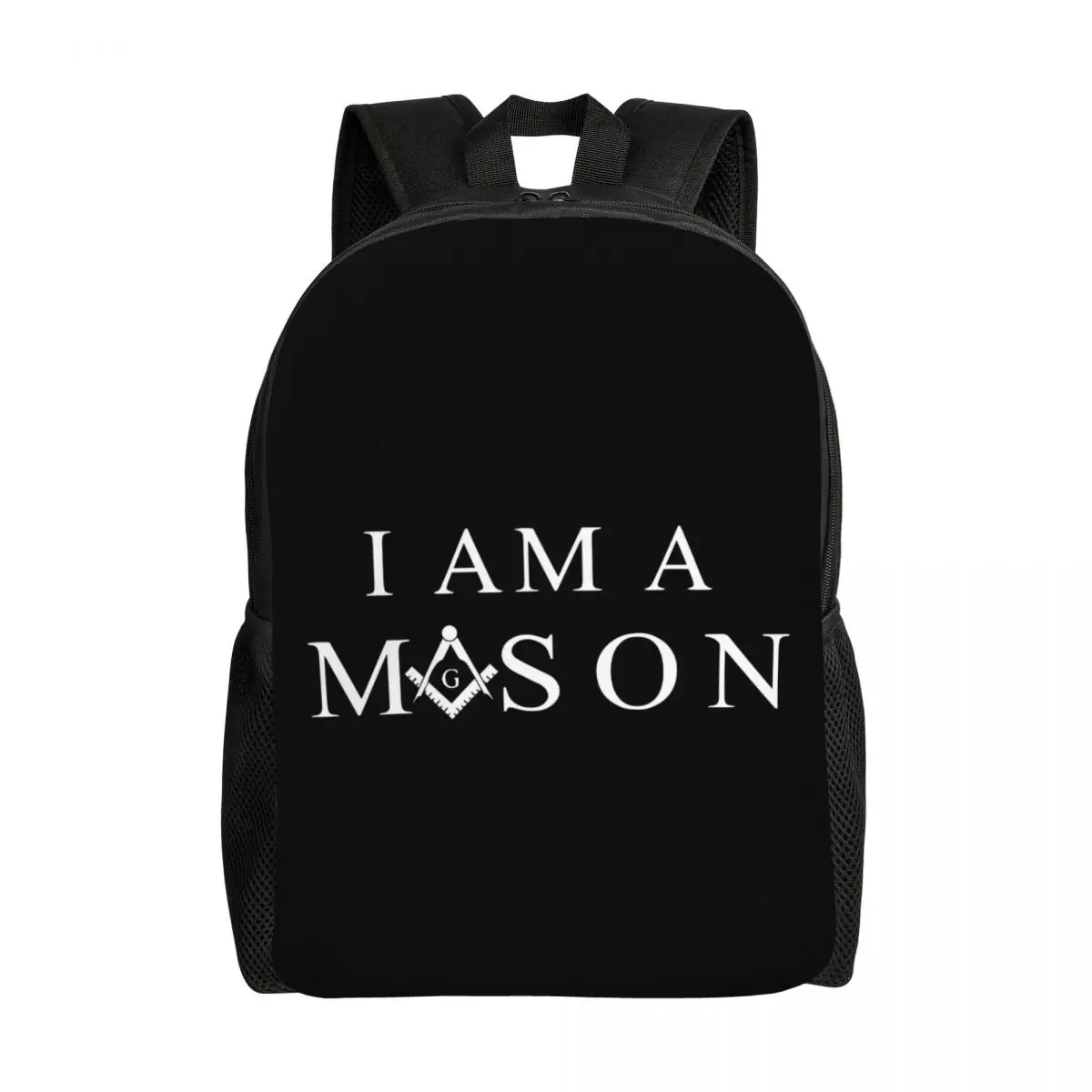 Custom Freemason Mason Symbol Backpack for Boys Girls Classic Masonic Freemasonry School College Travel Bags Men Women Bookbag