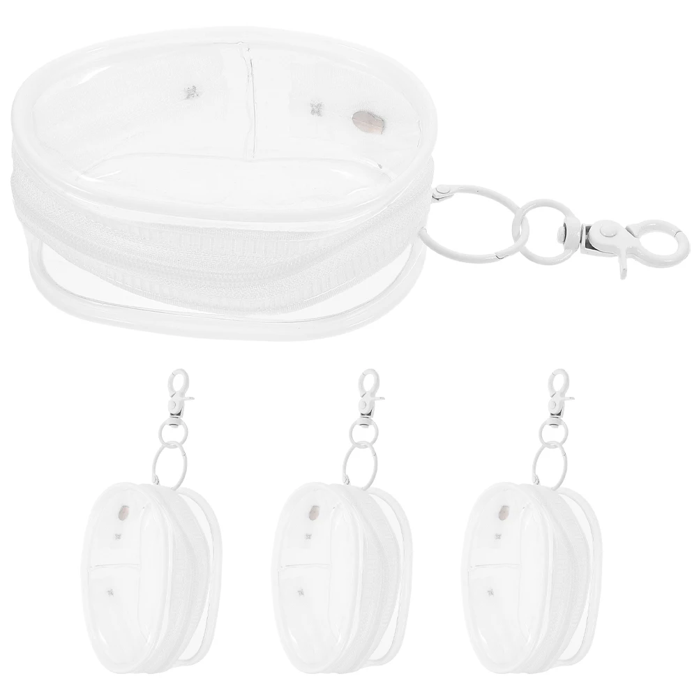 

4 Pcs with Baby Walking Bag Keychains Blind Bags Display Clear Figure Figures Case Pouch Coin Purse