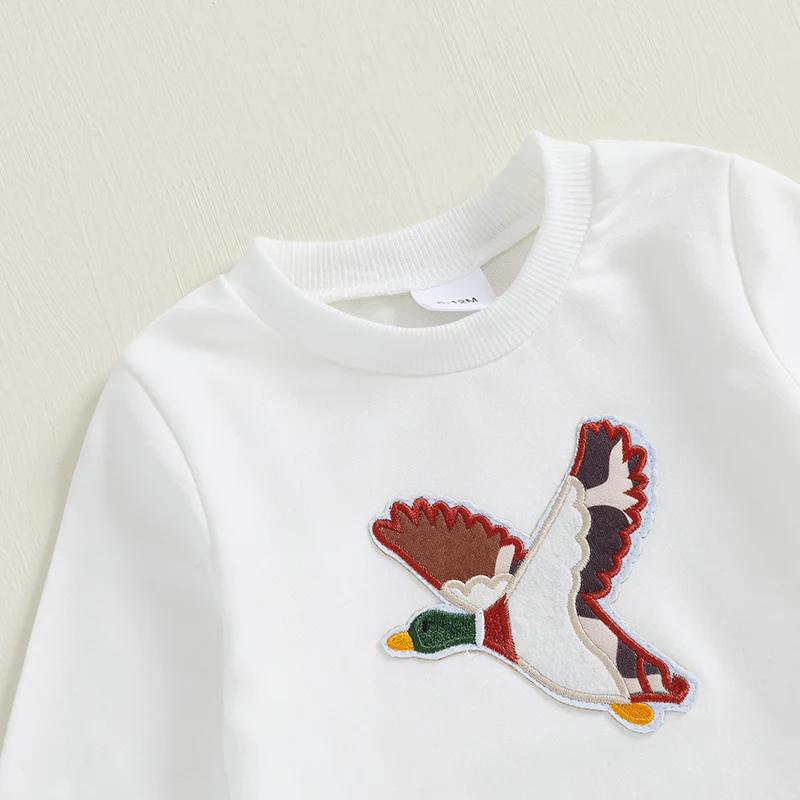 Duck Outfit Baby Boy Toddler Hunting Clothes Embroidery Sweatshirt Camouflage Hoodie Tops and Jogger Pants image 5