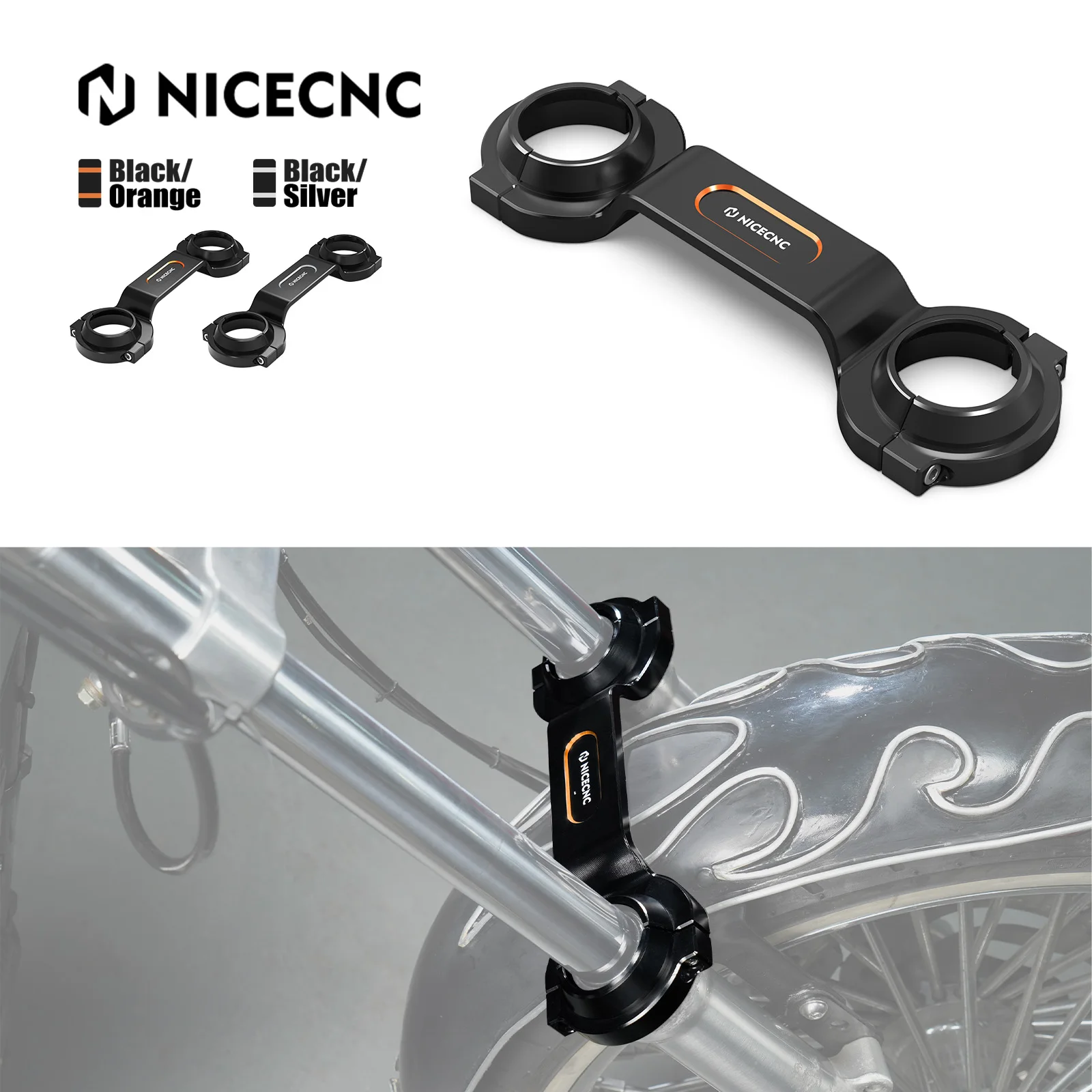 NICECNC Front Fork Brace For Harley Sportster Iron 883 XL883N 1200 XL1200NS Sportster 883 XL883L Sportster 1200 XL1200C Dyna Low