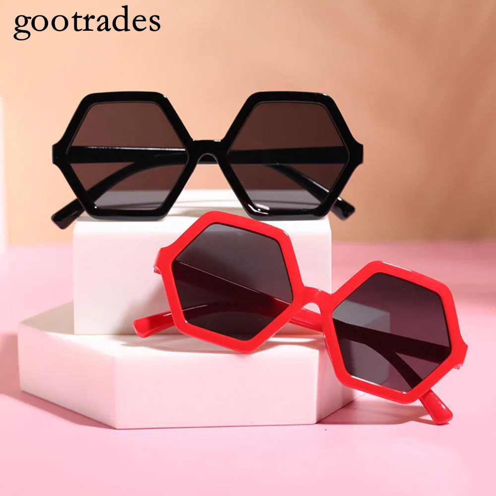 

gootrades Vintage Irregular Kids Sunglasses Reflective Mirror Sunglasses Children Boy Girl Baby UV400 Protection Eyewear Shades