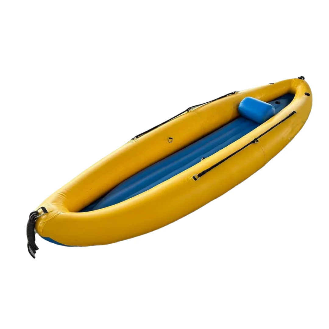 

Factory Inflatable Kayak 1 Person 1.2mm PVC Foldable Fishing Boat Water Sportspromote sales