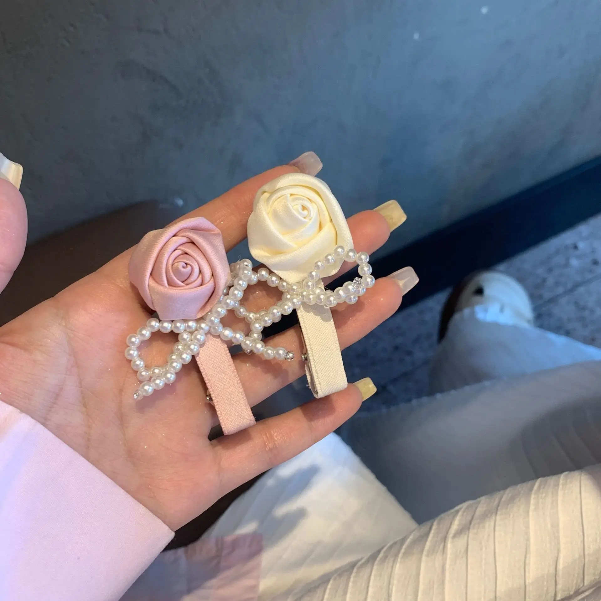 

Заколка для волос с супер сказочным цветком, жемчужная заколка, сладкий темперамент головного убора, продвинутый смысл, зажим для утки, новые аксессуары для волос