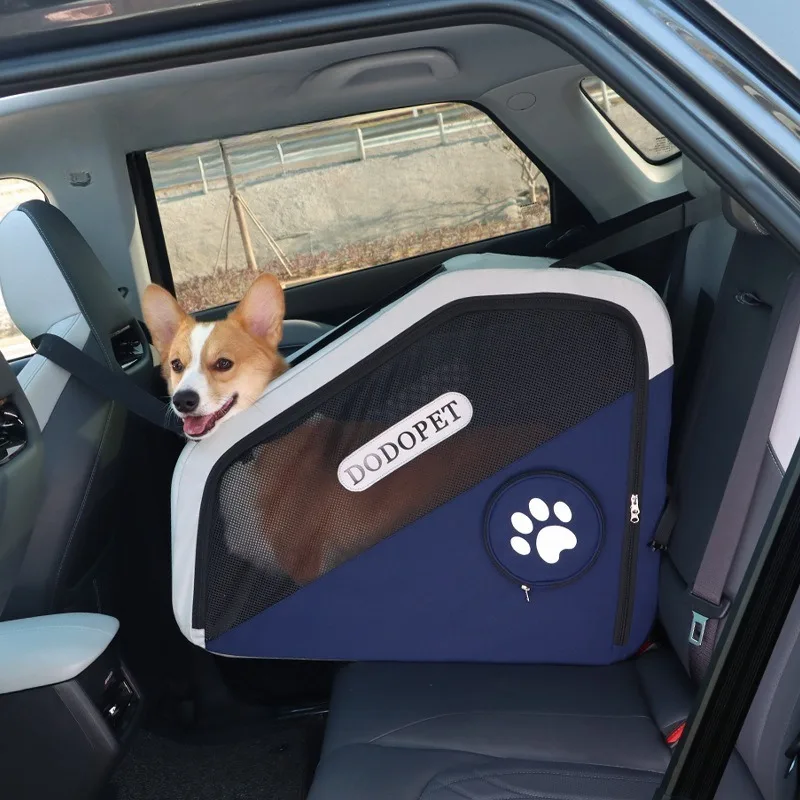 Quick Fold Portable Pet Carrier Dog Car Seat Crate Anti-Escape Pet Travel Kennel for Dogs Cats Outdoor Travel dog car seat cover