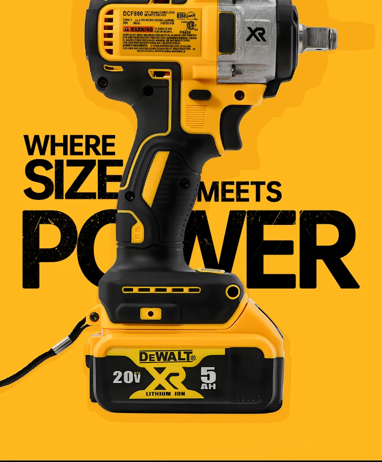 ديوالت 20 فولت بطارية DCF880 تأثير وجع 2300 دورة في الدقيقة المفتاح الكهربائي المدمج إعادة شحن أدوات كهربائية