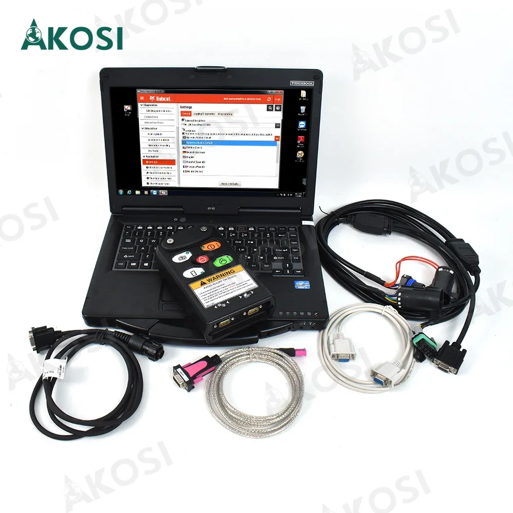 

New For Bobcat Service Analyzer BOBCAT DIAGNOSTIC Tool (RST) Service tool harness Remote Start Tool and CF53 laptop