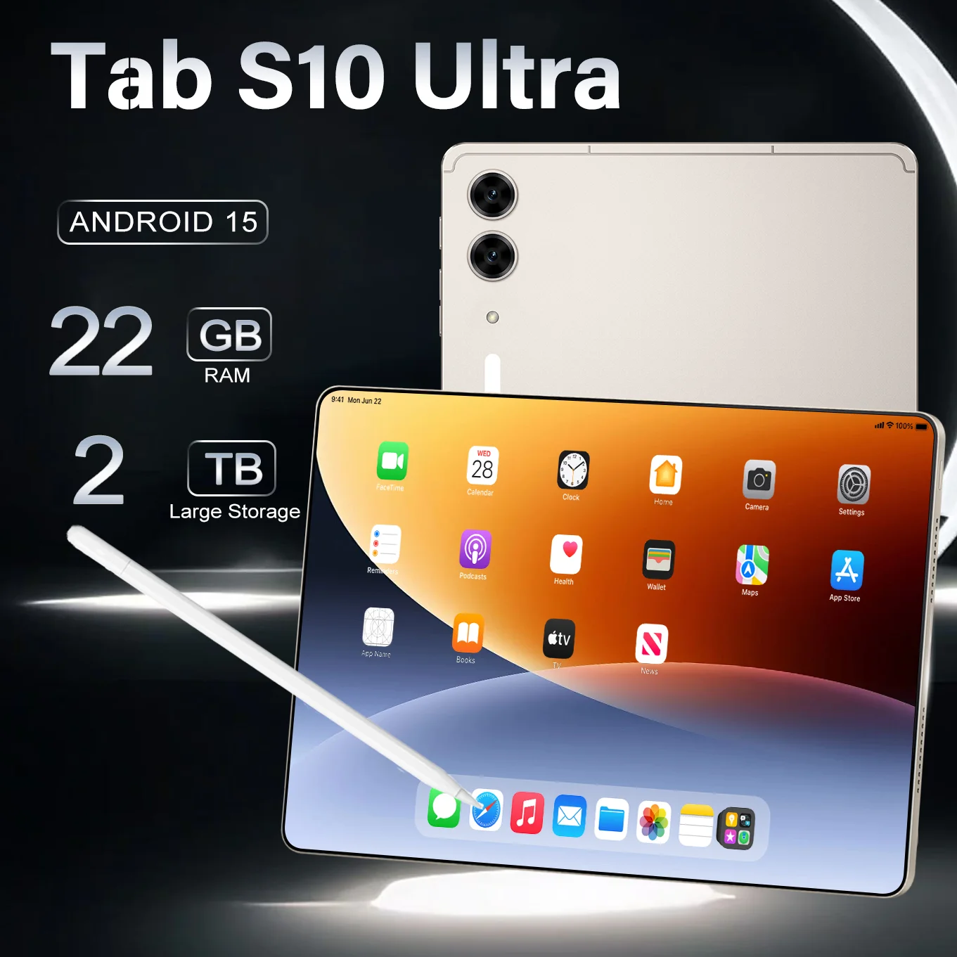 Hot Tab S10 Ultra Tablet PC 10.1 inch HD Screen 2TB Global Version 5G Dual SIM Android Office Tablet 10000mAh Battery