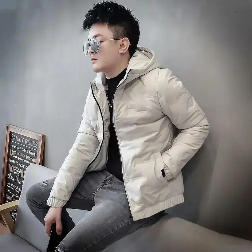 Hooded Padding Down Jackets For Men Man Padded Coat Parkas Short Korean Luxury Clothing Style Heavy Offers Wholesale Cold