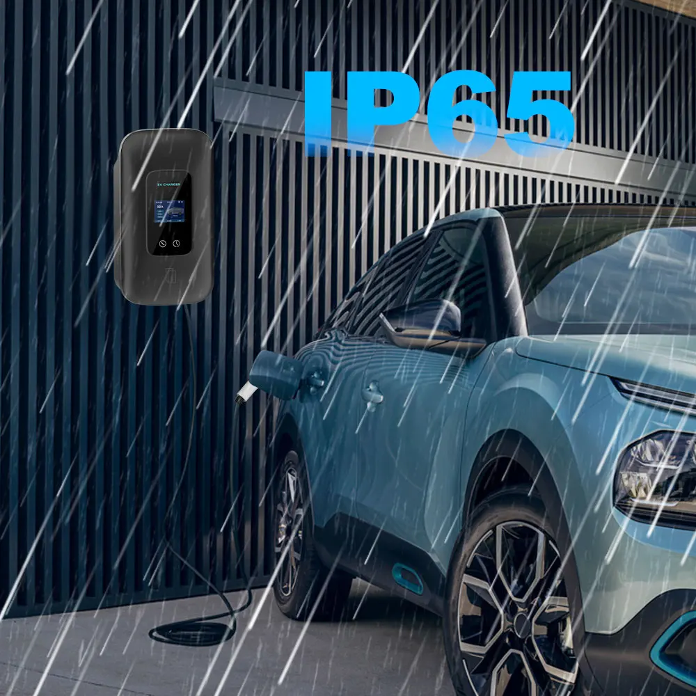 JDMEX 22KW Type2 Зарядная станция для электромобилей 32A Автомобильное зарядное устройство EVSE Wallbox Настенный монтаж Кабель 5 м IEC62196 с управлением через приложение