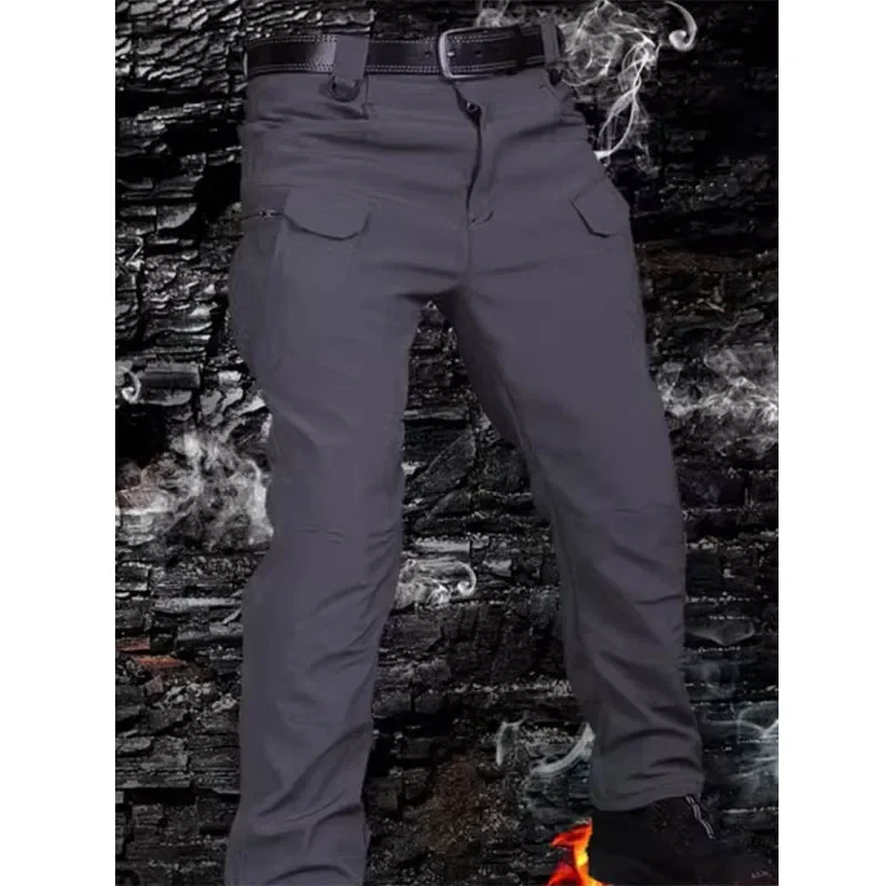 

Cold resistant and warm sports casual pants plus plus fleece mountain climbing pants men's assault pants 2024 autumn and wint