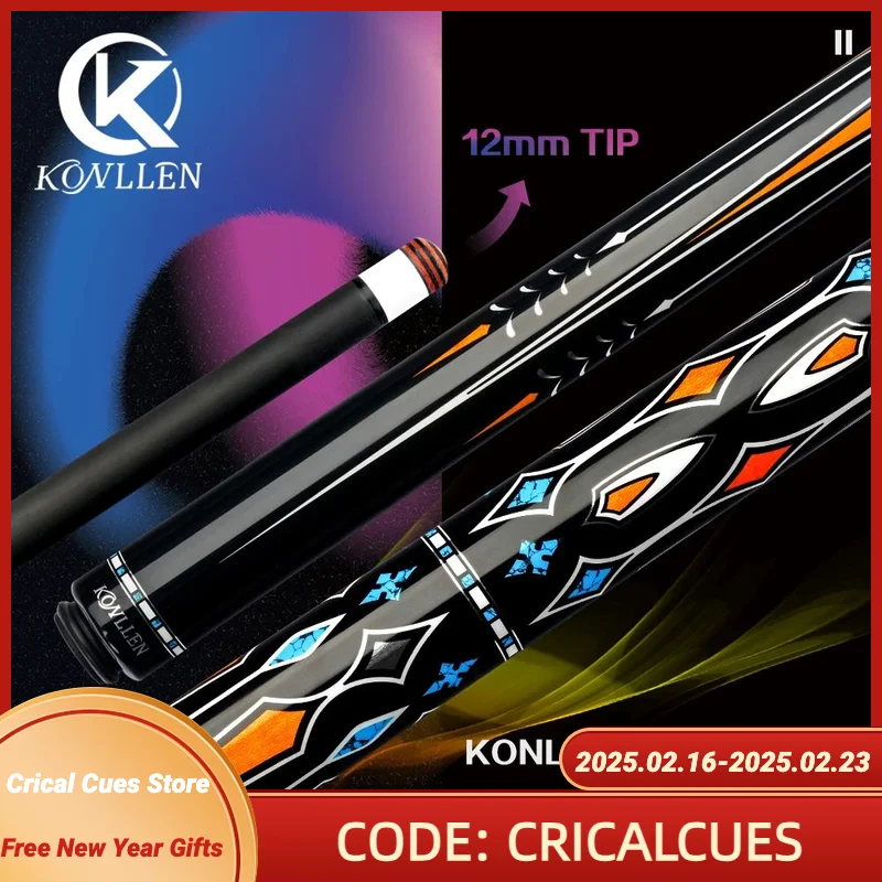 

KONLLEN Carbon 3 Cushion Billiard Cue Carbon Fiber Cues 12mm 142cm Radial Pin Joint Professional Korea Libre Cues 3 Cushion Cues