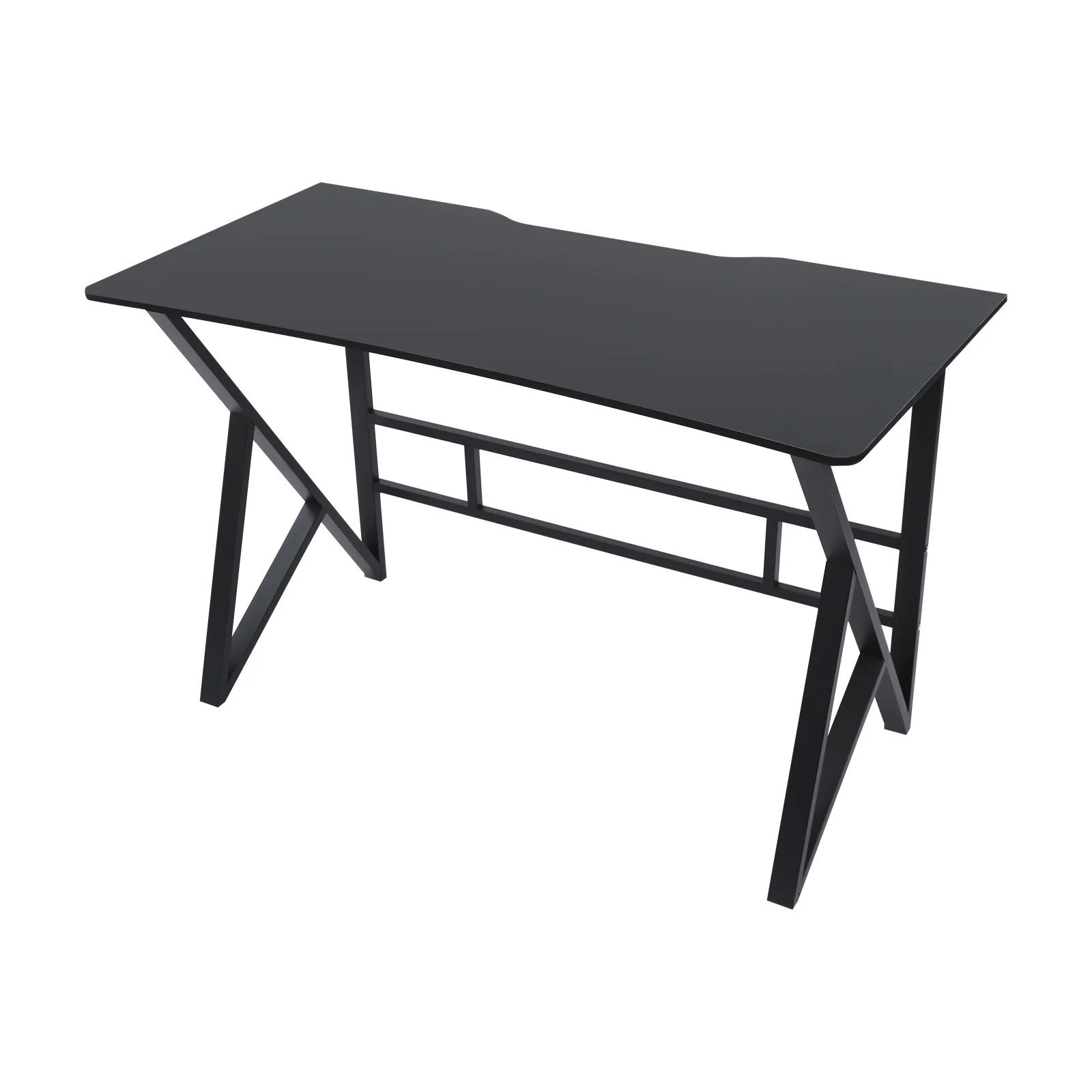 47 Inch Computer Desk, Dark Grey Home Office Gaming Desk, Sturdy Study Table, Ergonomic Writing Workstation for Home Office