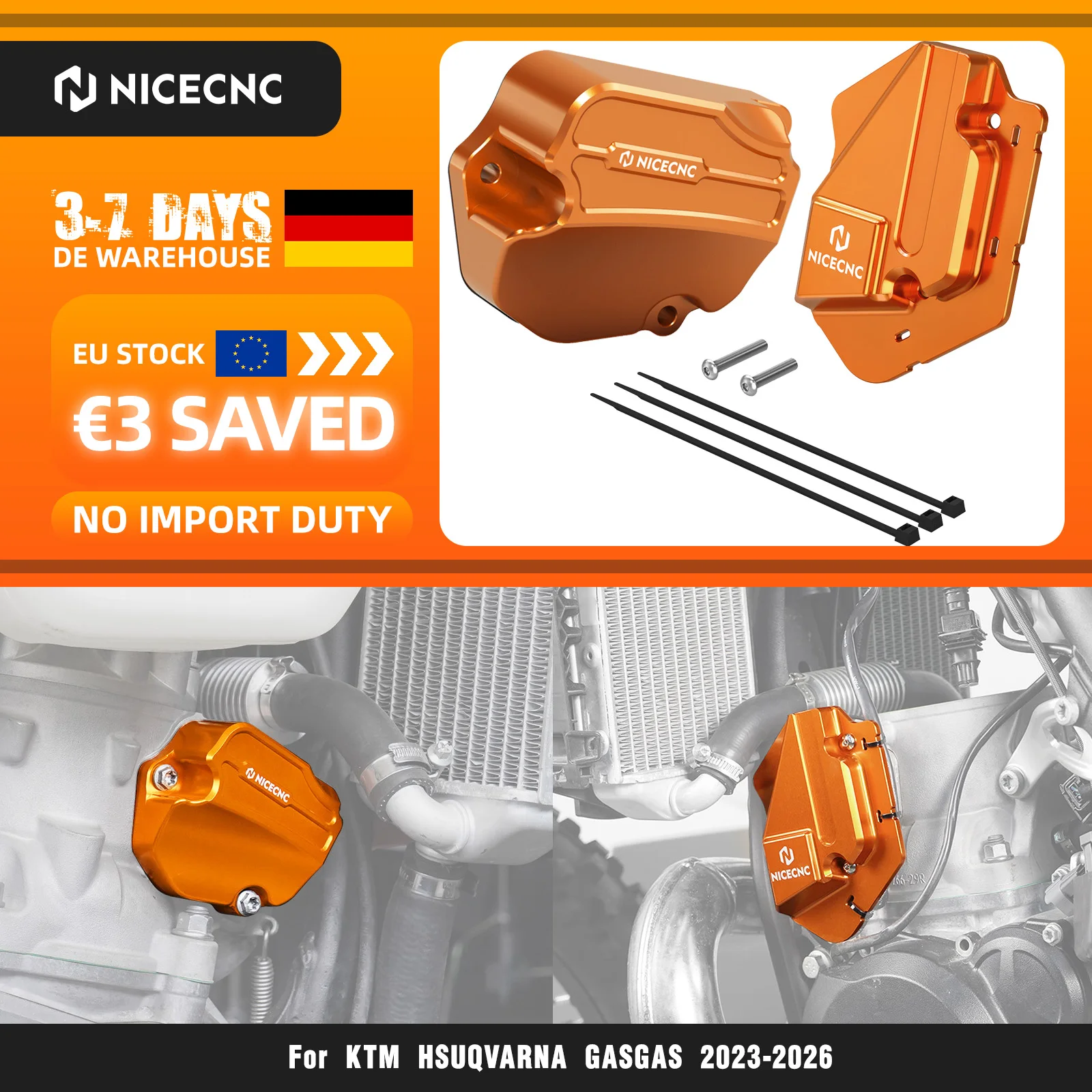 Image of (EU-Lager) Für KTM EXC 300 250 XCW 2024 Performance Übergroße Powerventilabdeckung Links, Power-Valve-Abdeckung für Husqvarna TE 300 TE250