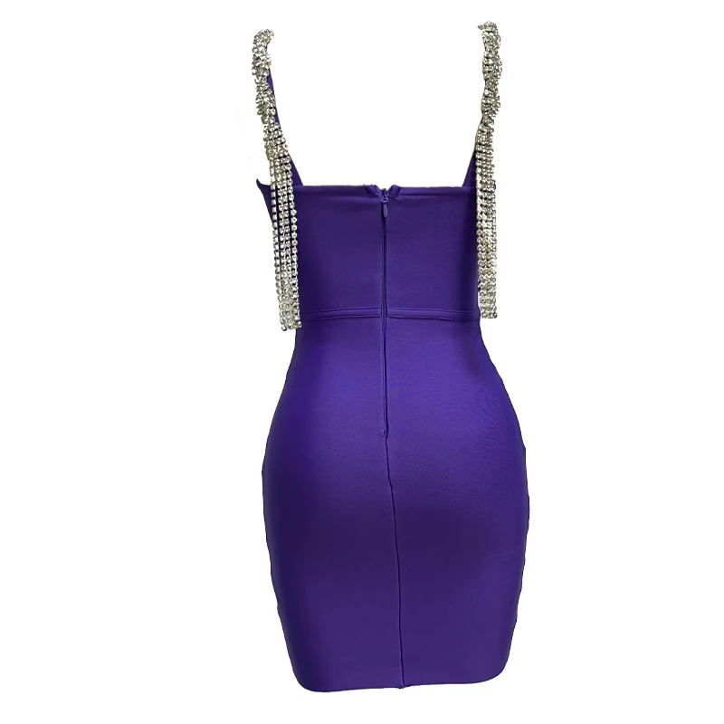 女性のためのセクシーなミニイブニングドレス,パープル,スパゲッティストラップ,ダイヤモンド,ブティック,パーティー,カクテルドレス,卸売
