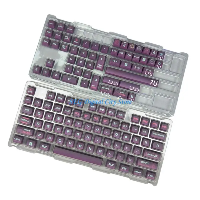 

U75B 128Keys Cyber Type Постепенное изменение клавиш с высотой xda для механических клавишных клавиш, 128pcs xda