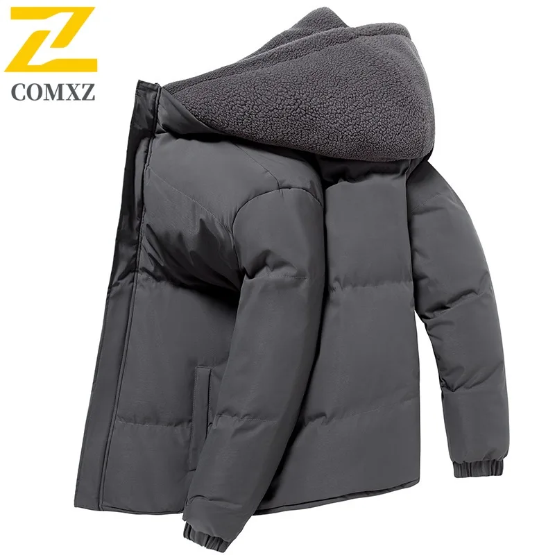COMXZ 2025 New Padded Jacket M 8XL Plus Size Autumn Winter Hooded Warm Cold Proof Polar Fleece Padded Jacket Boys Winter Coat