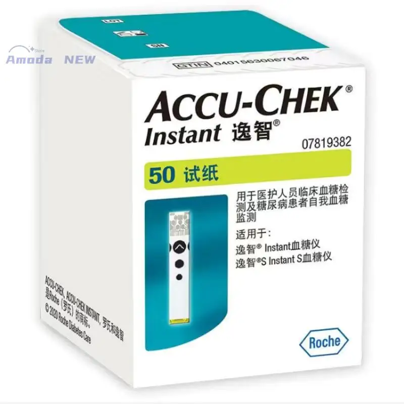 Tiras Reactivas Accu Chek Instant para Medidor de Glucosa en Sangre, 50/100 Unidades, Uso Doméstico, Fecha de Caducidad: Última Fecha