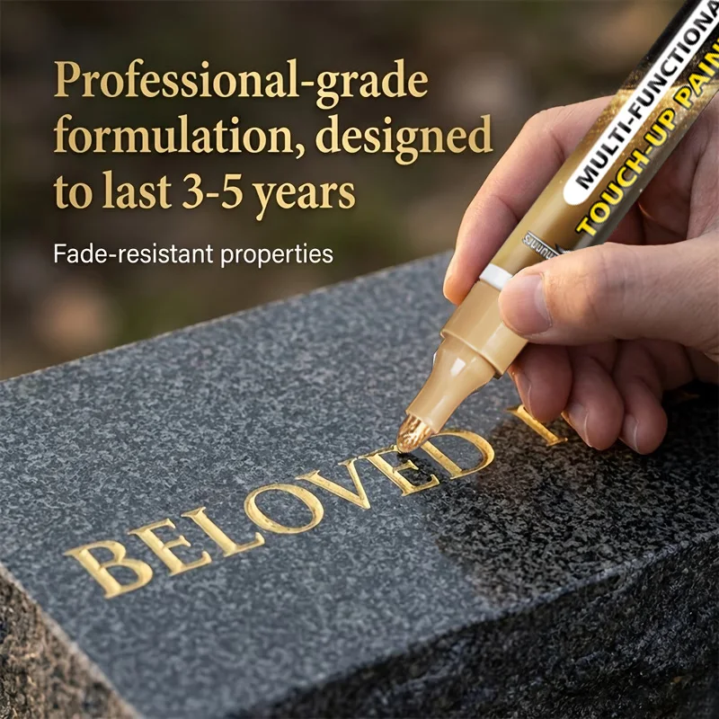 Permanent Oil-Based Ombstone Marker Pens for Headstone Lettering Restoration Weather Resistant Monument Touch-Up Paint