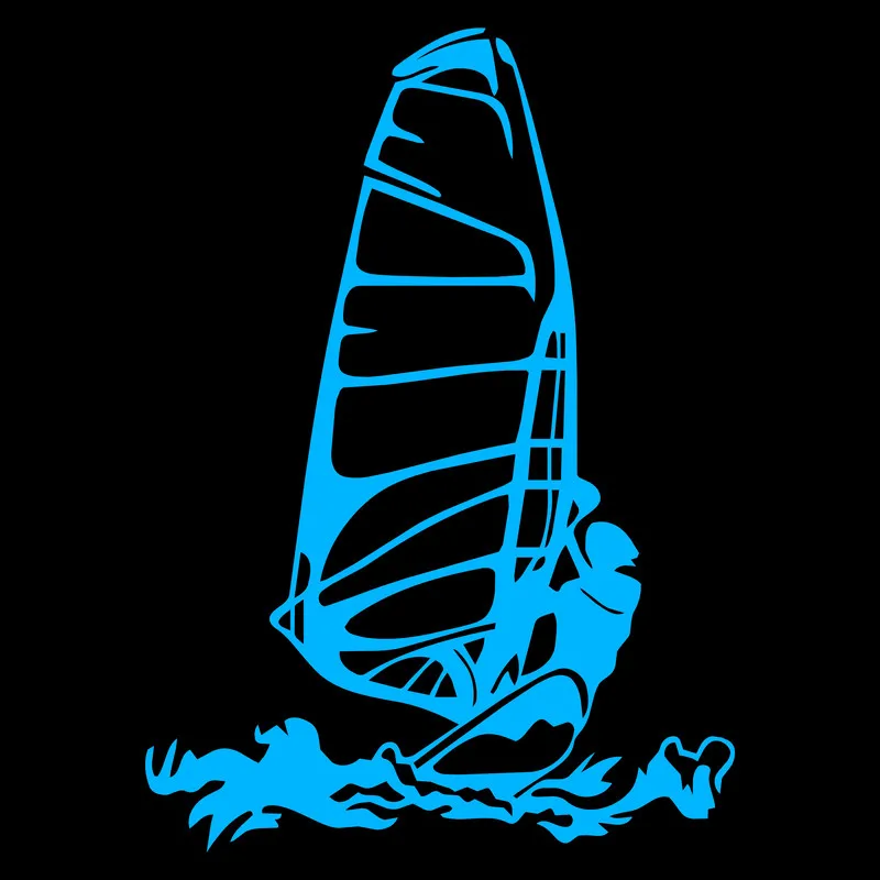 Windsurfing Sport Glow Sticker Kid Room Children Bedroom Wall Decoration Fridge Door Bathroom Toilet Decal Car Body Window Decor