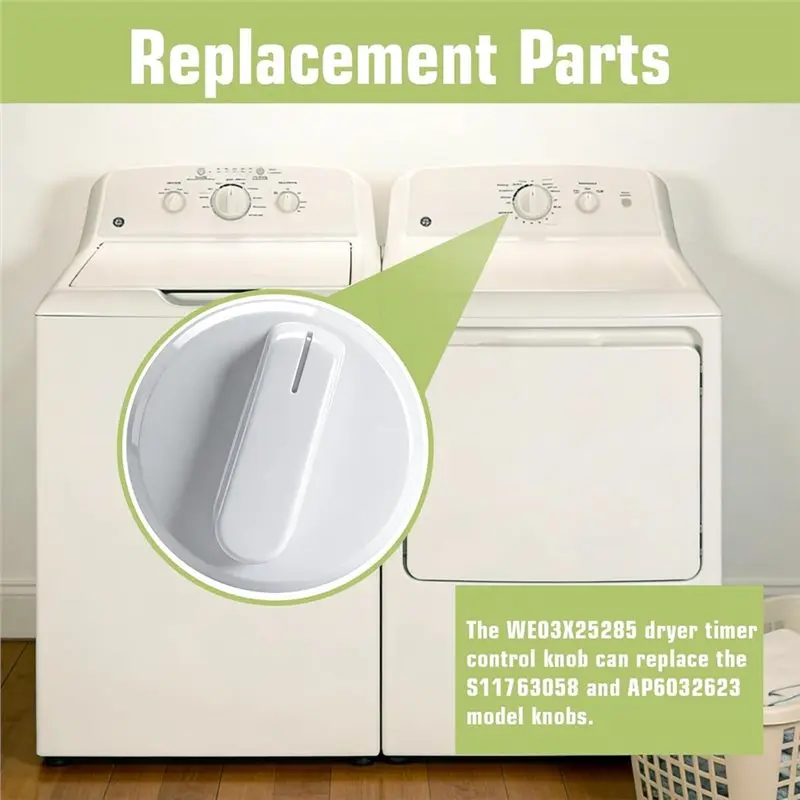 ABVI-2Pcs WE03X25285 Dryer Timer Control Knobs Assembly For GE Hotpoint