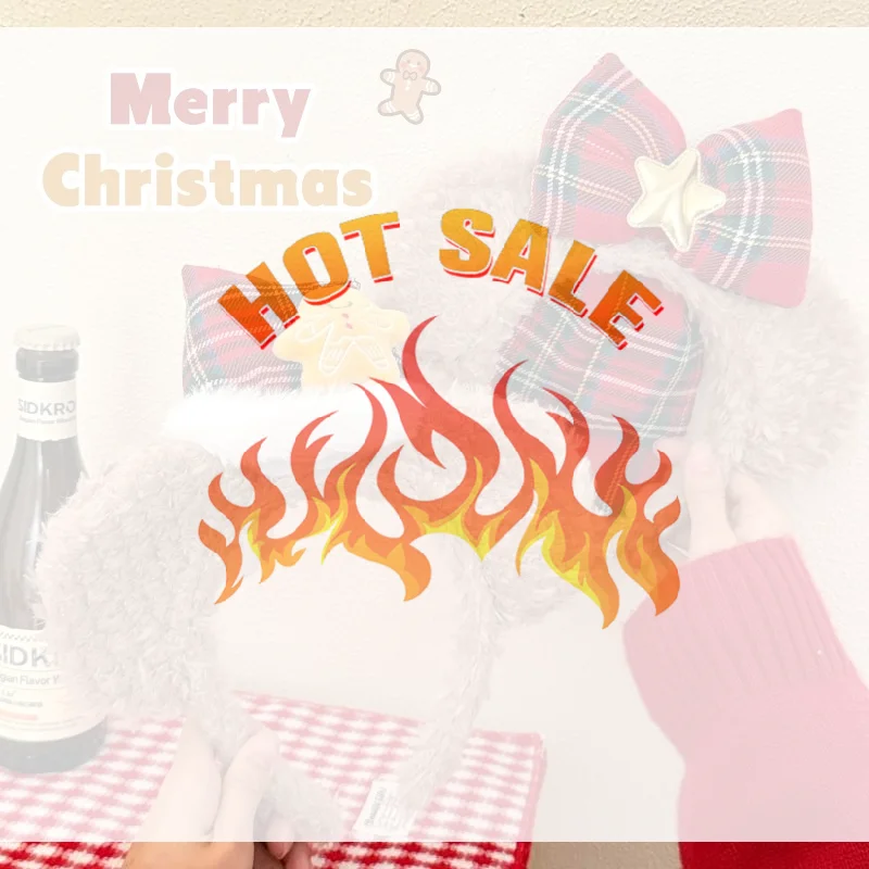 

A Cute Christmas Bear Bow Plush Headband, Brown Cartoon Headband, Suitable For Washing Face And Styling, With Cheetah Ears