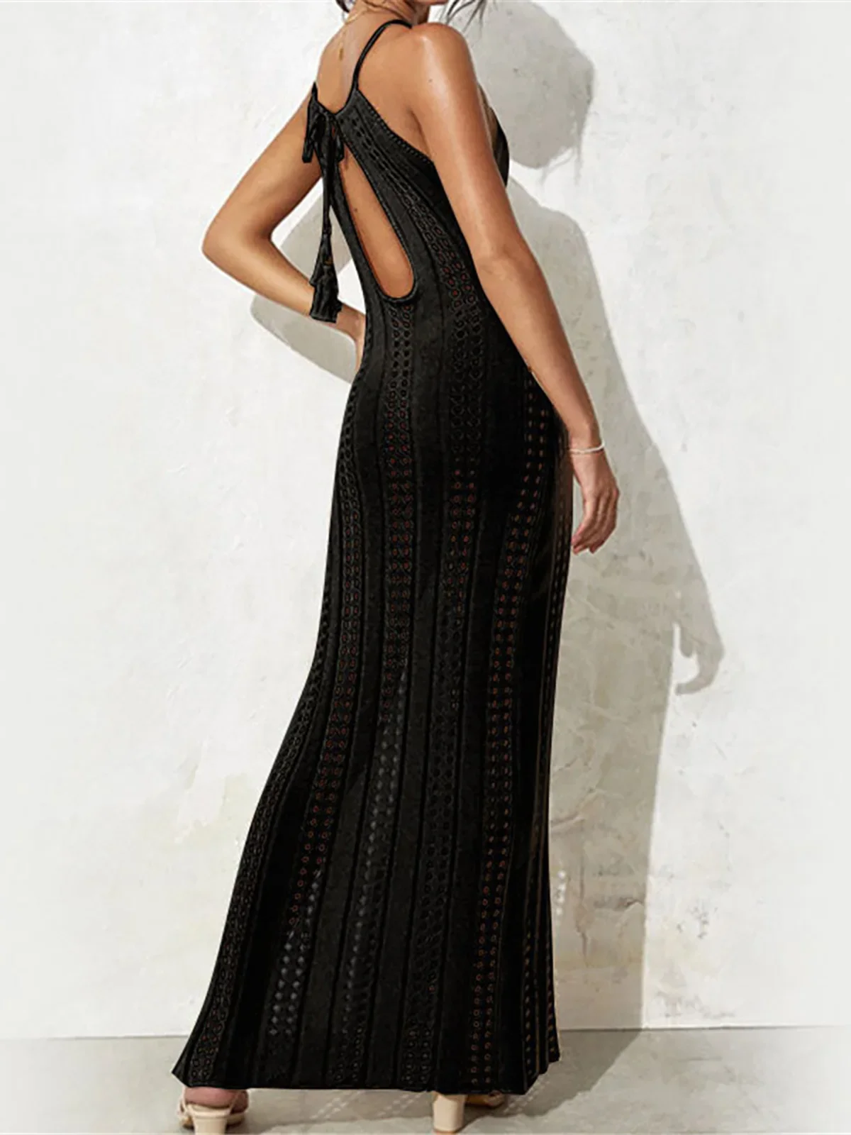 Sexy Hollow Out Hoge Split Gehaakte Gebreide Tuniek Beach Cover Up Cover-ups Strand Jurk Beach Wear Beachwear Vrouwelijke vrouwen K4496