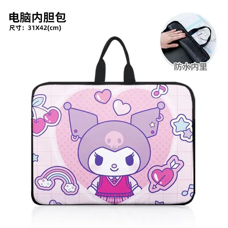 Sanrio tas tangan komputer kartun imut, tas bahu tunggal, kapasitas besar, ringan, anti noda, lucu, kartun, tas komputer, baru