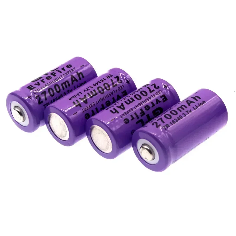 100% New 2700mAh Rechargeable Li-ion 16340 Battery UniversALBC LED Flashlight Expert 2700mAh LS 16340 3.7V Li-ion Purple Color