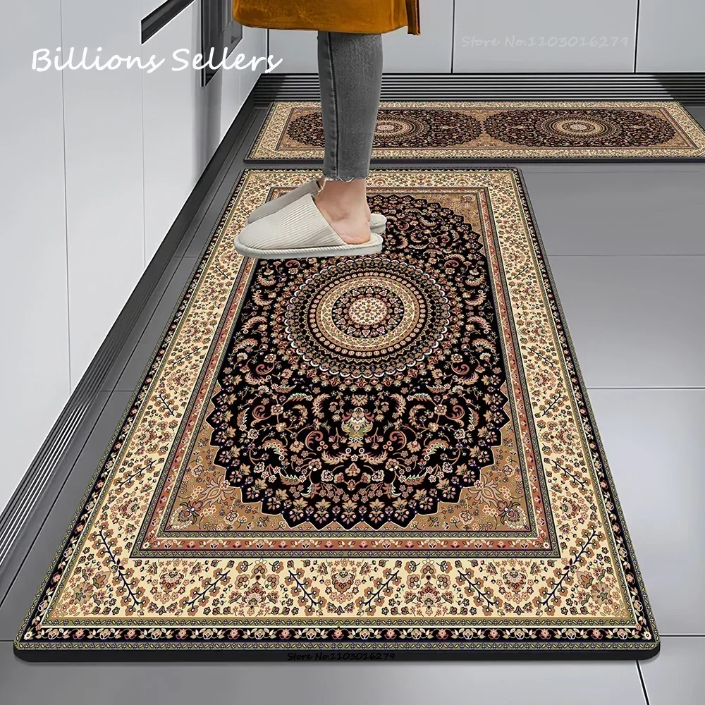 Super Non-slip Kitchen Floor Mats Absorbent Bathroom Entrance Doormat Soft Washable PVC Anti Slip Wipeable Wash Long Carpet