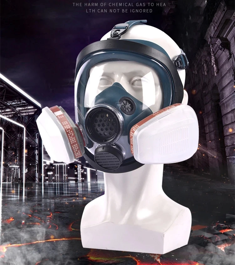 Protective mask, spray painted, chemical fire protection, wide field of view, full face mask, acid and alkali gas, 6800 gas mask