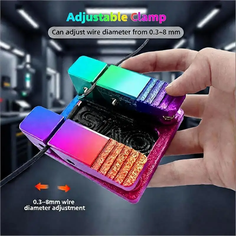 

Adjustable Wire Clamp 0.3–8mm Range Spring Mechanism&Textured Grips Modern Minimalist Style Perfect for Welding Cable Management