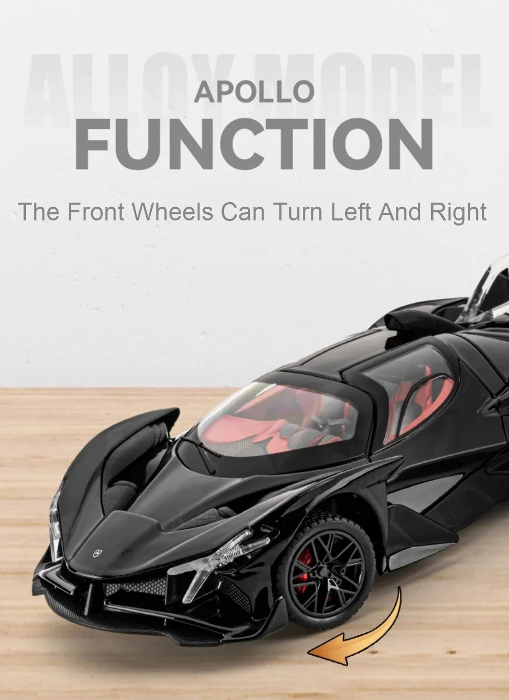 1:24 Eldorado EVO Miniature Toy Sports Car Models Alloy Diecast Sound Light Doors Opened Pull Back Sports Cars for Boys Gifts